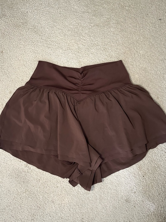 aerie Pants - aerie Brown Layered Flowy Shorts
